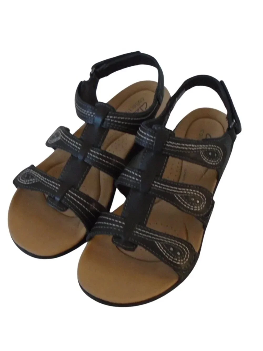 Clarks Laurieann Vine Women's Sandals Wide Width Size 9 Black Leather
